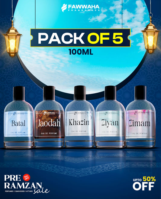 PACK OF TOP 5 FRENCH PERFUMES 100ML