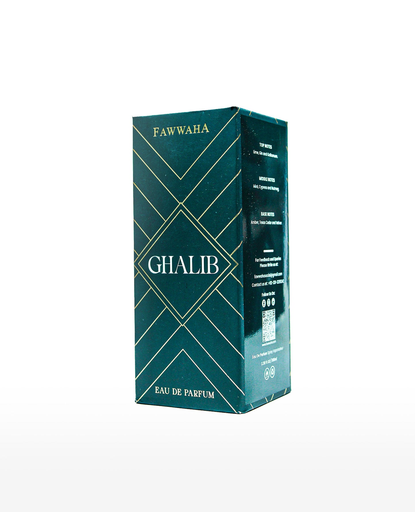 box of ghalib perfume by fawwaha impression of david beckham perfume